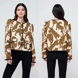 Kitri Studios Maude Leopards Print Quilted Jacket